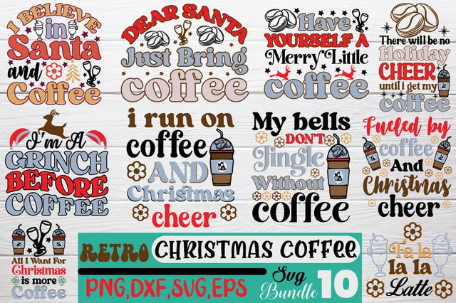 Retro Christmas Coffee Svg Bundle SVG Angelina750 