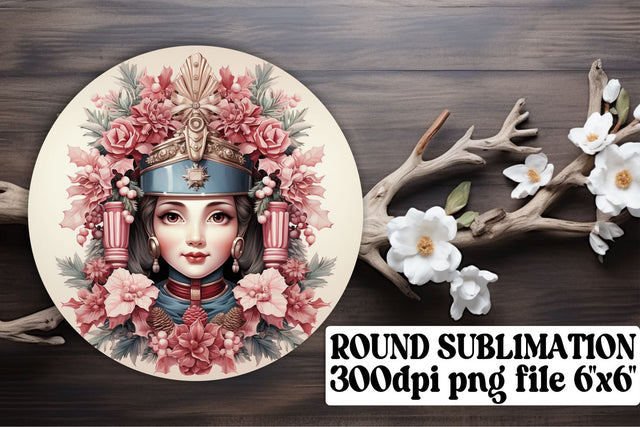 Retro Christmas Design for Keychain Round Watercolor PNG Sublimation afrosvg 