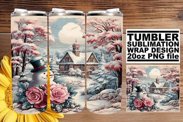 Retro Christmas Design for Tumblers - Watercolor 20oz Wrap Sublimation afrosvg 