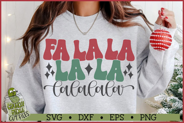 Retro Christmas Fa La La SVG File SVG Crunchy Pickle 