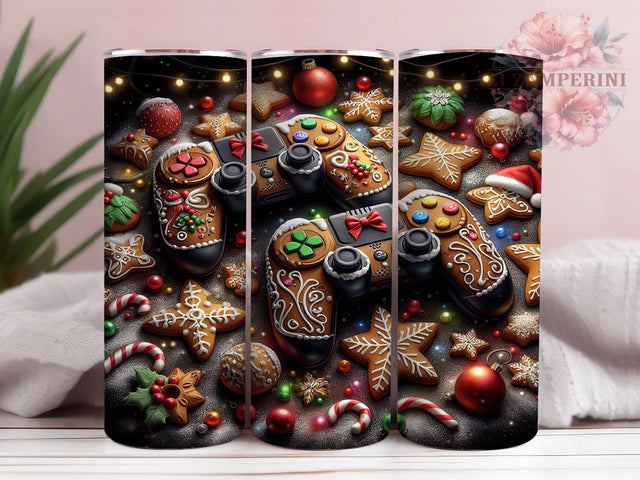Retro Christmas Gamer Controller Tumbler, Christmas Gamer Wrap, Festive Video Game Sublimation, Holiday Gaming Cup, 20Oz Skinny Tumbler Wrap, Gamer Christmas Mug, Nostalgic Gaming Design Sublimation Li Zamperini 