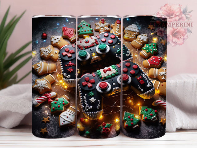 Retro Christmas Gamer Controller Tumbler, Christmas Gamer Wrap, Festive Video Game Sublimation, Holiday Gaming Cup, 20Oz Skinny Tumbler Wrap, Gamer Christmas Mug, Nostalgic Gaming Design Sublimation Li Zamperini 
