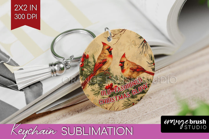 Retro Christmas Keychain PNG - Xmas Keychain Sublimation Sublimation OrangeBrushStudio 