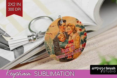 Retro Christmas Keychain PNG - Xmas Keychain Sublimation Sublimation OrangeBrushStudio 