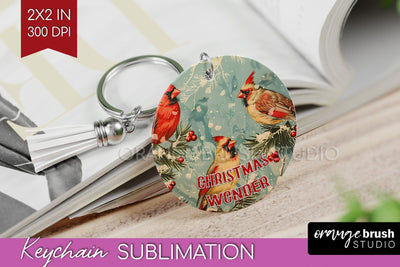 Retro Christmas Keychain PNG - Xmas Keychain Sublimation Sublimation OrangeBrushStudio 