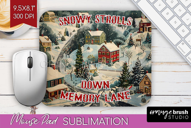 Retro Christmas Mouse Pad Sublimation - Xmas Mousepad PNG Sublimation OrangeBrushStudio 