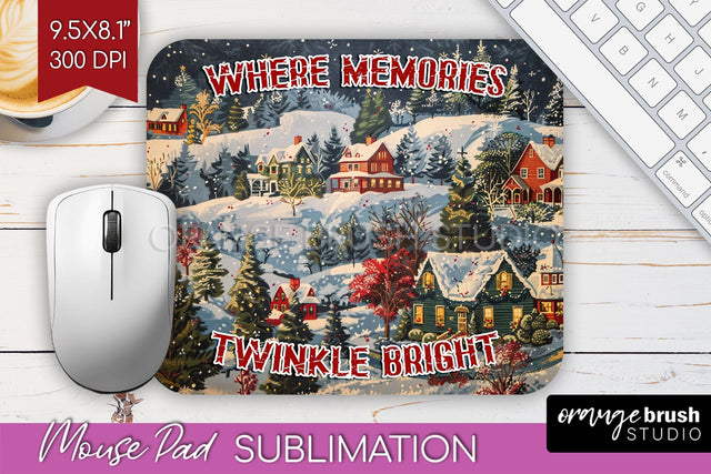 Retro Christmas Mouse Pad Sublimation - Xmas Mousepad PNG Sublimation OrangeBrushStudio 