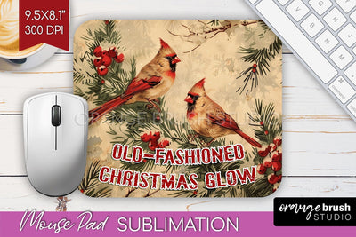 Retro Christmas Mouse Pad Sublimation - Xmas Mousepad PNG Sublimation OrangeBrushStudio 