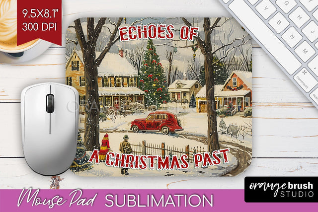 Retro Christmas Mouse Pad Sublimation - Xmas Mousepad PNG Sublimation OrangeBrushStudio 