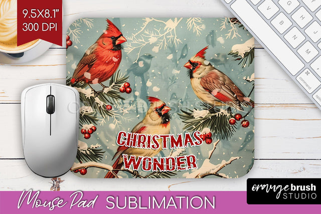 Retro Christmas Mouse Pad Sublimation - Xmas Mousepad PNG Sublimation OrangeBrushStudio 