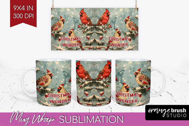 Retro Christmas Mug Wrap - Xmas Holiday 15Oz Mug Sublimation Sublimation OrangeBrushStudio 