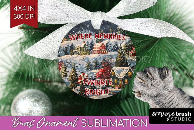 Retro Christmas Ornament PNG - Xmas Holiday Sublimation Sublimation OrangeBrushStudio 