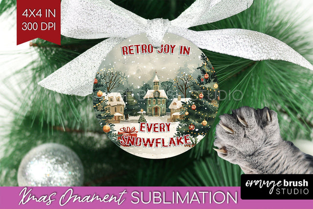 Retro Christmas Ornament PNG - Xmas Holiday Sublimation Sublimation OrangeBrushStudio 