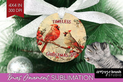 Retro Christmas Ornament PNG - Xmas Holiday Sublimation Sublimation OrangeBrushStudio 