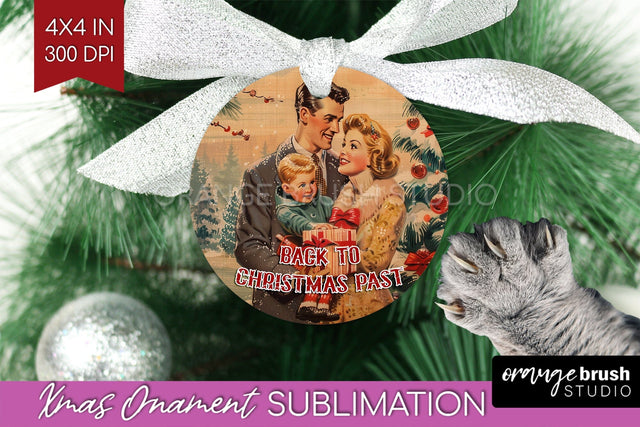 Retro Christmas Ornament PNG - Xmas Holiday Sublimation Sublimation OrangeBrushStudio 