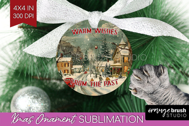 Retro Christmas Ornament PNG - Xmas Holiday Sublimation Sublimation OrangeBrushStudio 