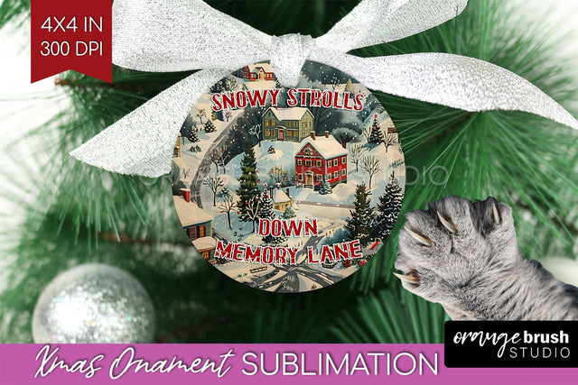 Retro Christmas Ornament PNG - Xmas Holiday Sublimation Sublimation OrangeBrushStudio 