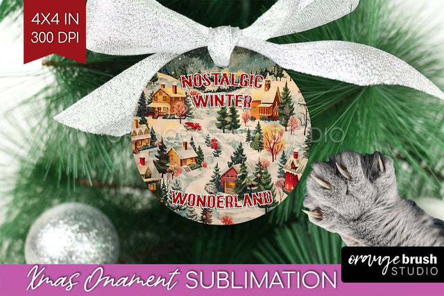 Retro Christmas Ornament PNG - Xmas Holiday Sublimation Sublimation OrangeBrushStudio 
