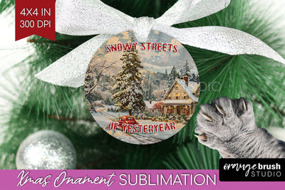 Retro Christmas Ornament PNG - Xmas Holiday Sublimation Sublimation OrangeBrushStudio 