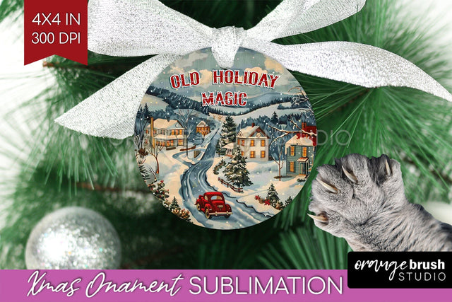 Retro Christmas Ornament PNG - Xmas Holiday Sublimation Sublimation OrangeBrushStudio 