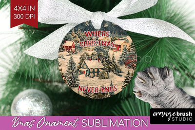 Retro Christmas Ornament PNG - Xmas Holiday Sublimation Sublimation OrangeBrushStudio 