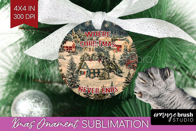 Retro Christmas Ornament PNG - Xmas Holiday Sublimation Sublimation OrangeBrushStudio 