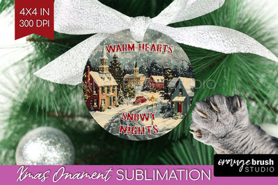 Retro Christmas Ornament PNG - Xmas Holiday Sublimation Sublimation OrangeBrushStudio 