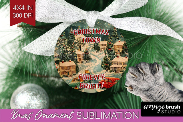 Retro Christmas Ornament PNG - Xmas Holiday Sublimation Sublimation OrangeBrushStudio 