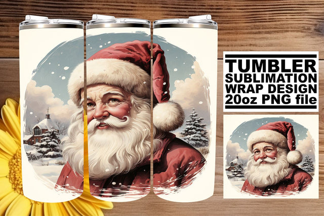 Retro Christmas Pattern Tumbler Wrap - Watercolor Holiday Design Sublimation afrosvg 