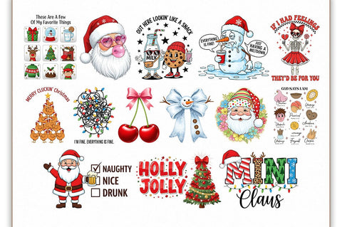 Retro Christmas PNG Bundle Sublimation Shetara Begum 