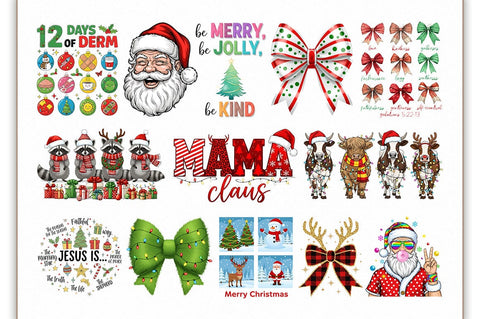 Retro Christmas PNG Bundle Sublimation Shetara Begum 