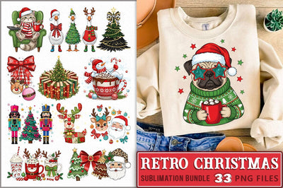 Retro Christmas PNG Bundle Sublimation Shetara Begum 
