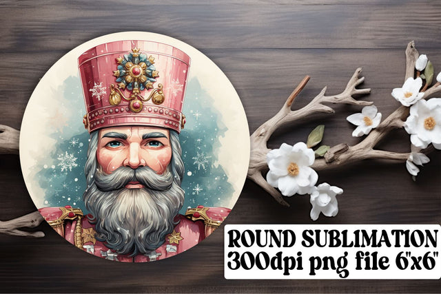 Retro Christmas PNG Sublimation Keychain Watercolor Round Sublimation afrosvg 