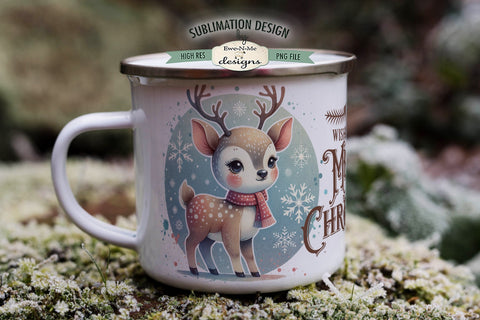 Retro Christmas Reindeer | 11 & 15 oz Mug Sublimation Design Sublimation Ewe-N-Me Designs 