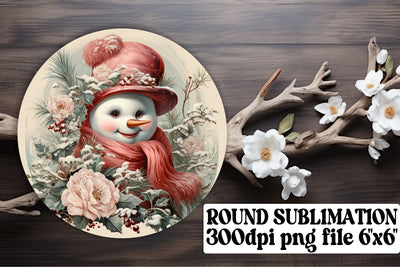 Retro Christmas Round Keychain Design Sublimation Sublimation afrosvg 