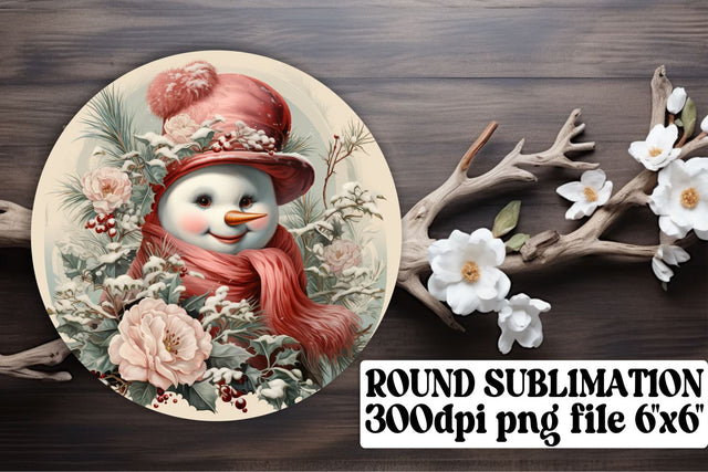 Retro Christmas Round Keychain Design Sublimation Sublimation afrosvg 