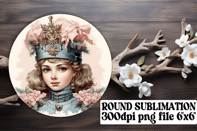 Retro Christmas Round Keychain Design Watercolor Holiday Sublimation afrosvg 