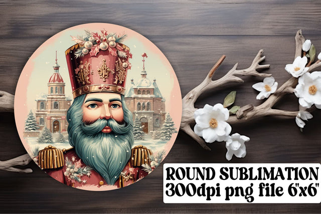 Retro Christmas Round Keychain Design Watercolor Holiday Sublimation afrosvg 