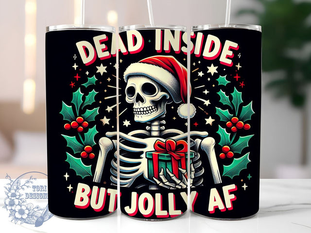 Retro Christmas Skeleton 20oz Skinny Tumbler, Christmas Tumbler Png, Straight & Tapered Tumbler Wrap, Instant Digital Download Sublimation ToriDesigns 