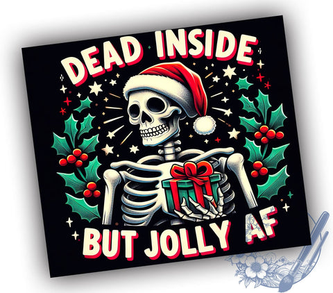 Retro Christmas Skeleton 20oz Skinny Tumbler, Christmas Tumbler Png, Straight & Tapered Tumbler Wrap, Instant Digital Download Sublimation ToriDesigns 