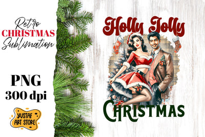 Retro Christmas sublimation design. Pin up sublimation. Sublimation Yustaf Art Store 