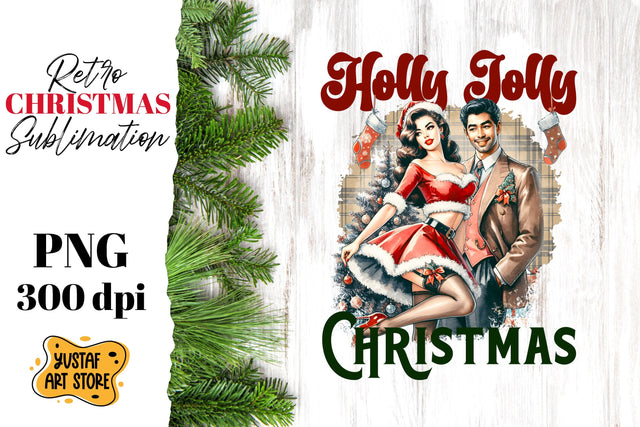 Retro Christmas sublimation design. Pin up sublimation. Sublimation Yustaf Art Store 