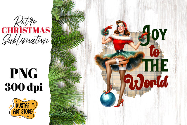 Retro Christmas sublimation design. Pin up sublimation. Sublimation Yustaf Art Store 