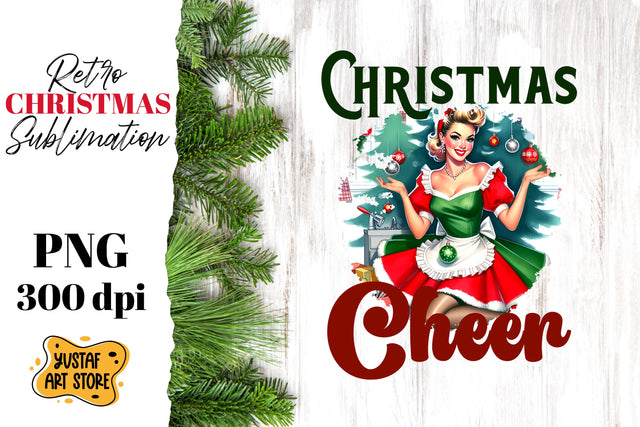 Retro Christmas sublimation design. Pin up sublimation. Sublimation Yustaf Art Store 