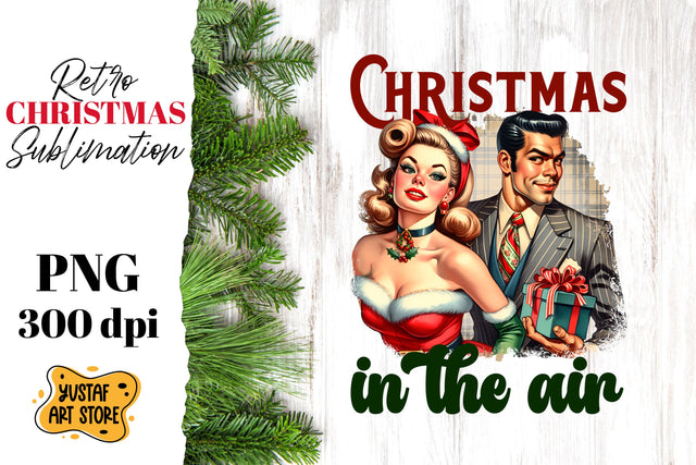 Retro Christmas sublimation design. Pin up sublimation. Sublimation Yustaf Art Store 