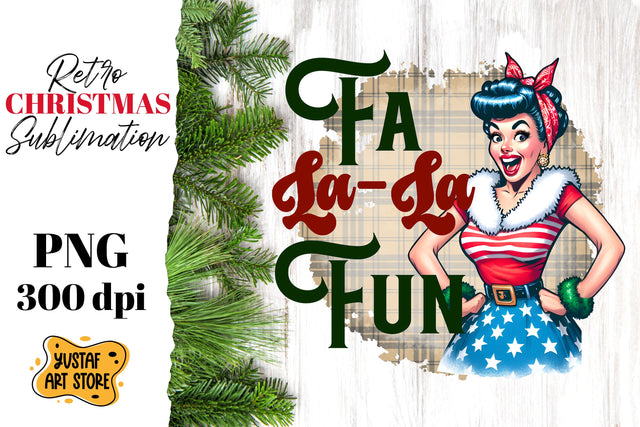 Retro Christmas sublimation design. Pin up sublimation. Sublimation Yustaf Art Store 