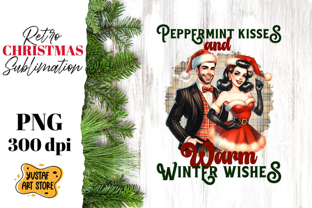 Retro Christmas sublimation design. Pin up sublimation. Sublimation Yustaf Art Store 