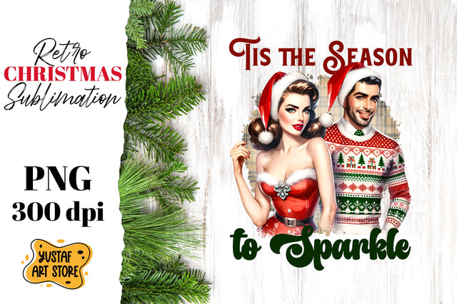 Retro Christmas sublimation design. Pin up sublimation. Sublimation Yustaf Art Store 