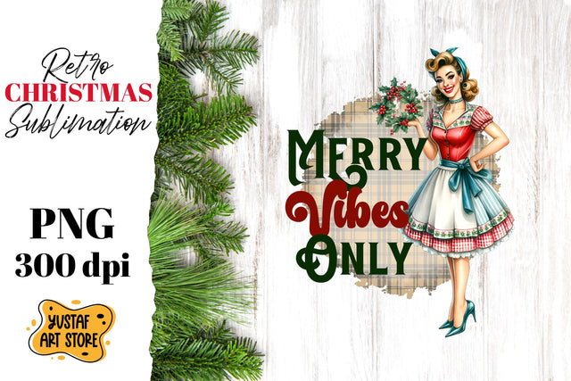 Retro Christmas sublimation design. Pin up sublimation. Sublimation Yustaf Art Store 