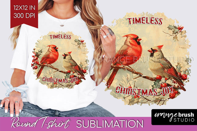 Retro Christmas Sublimation, Xmas Round Tshirt Background Sublimation OrangeBrushStudio 